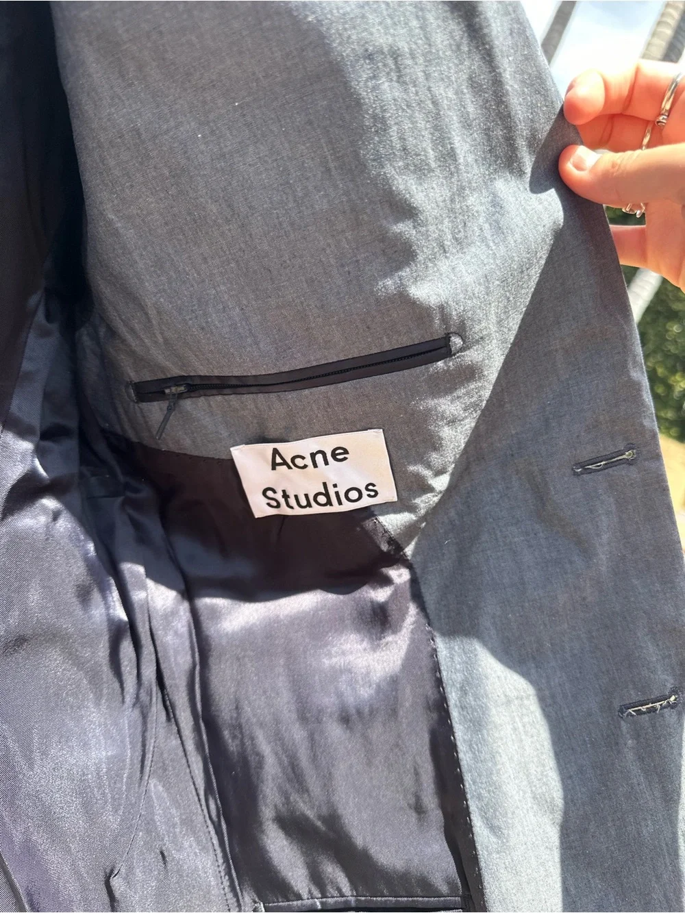 Acne Studios Men’s Light Gray Casual Shirt Jacket